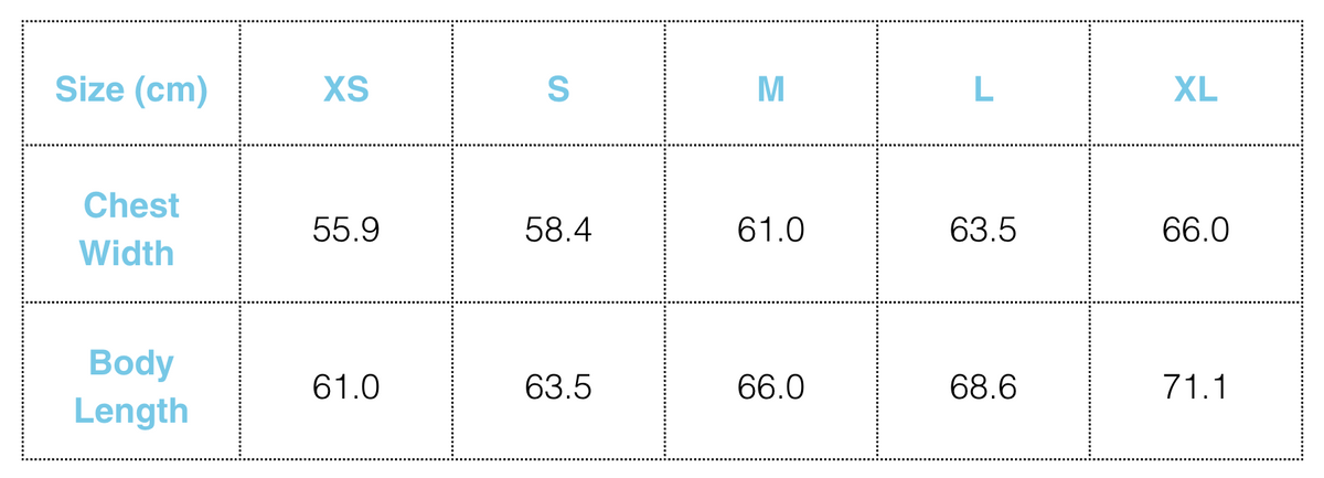 Size guide chart